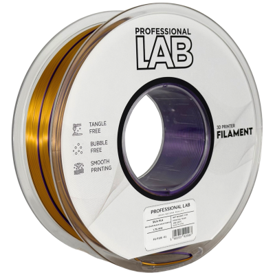 PLA Silk Prof Lab Tri Color preto dourado roxo 1.75mm 1Kg